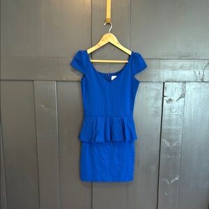 Elegant Blue Peplum Dress